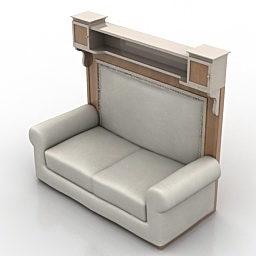 Sofá clásico 2 plazas Diseño del hogar Modelo 3d