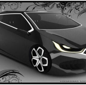 Concept Car Black Color 3d model