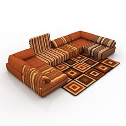 Leather Sofa U Shape 3d model