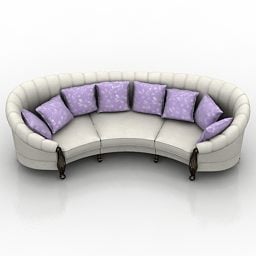 Curved Sofa Multi Seats 3d model