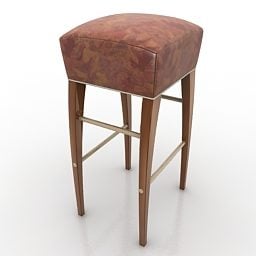 Bar Chair Metal Legs Design 3d model