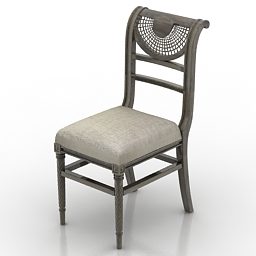 White Dinning Chair Furniture 3d model