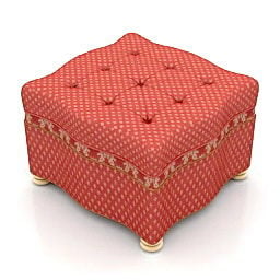 نموذج مقعد مربع أحمر ثلاثي الأبعاد
