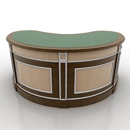 Curved Table Reception Design 3d model