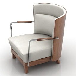 Living Room Fabric Armchair 3d model