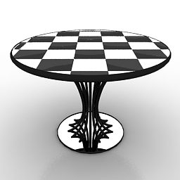 Round Checker Table 3d model