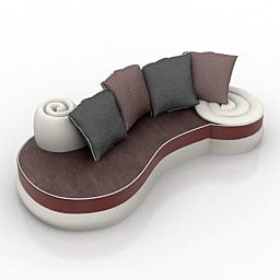 Curved Shape Cinema Sofa 3d model