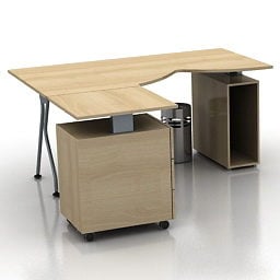 Corner Office Working Table 3d model