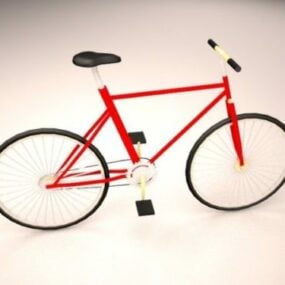 نموذج ثلاثي الأبعاد لتصميم الدراجة الرياضية باللون الأحمر