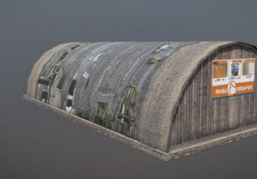 Modelo 3D de design de hangar militar