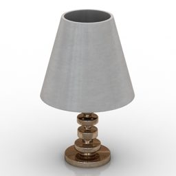 Round Shade Lamp 3d model