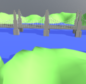 نموذج تصميم جسر الألعاب ثلاثي الأبعاد