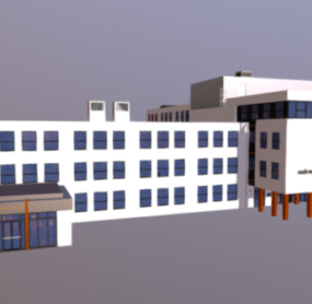 White Office Building Design 3d model
