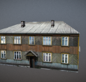 Två våningar gammalt hus 3d-modell