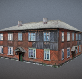 Two-storey Brick House 3d model