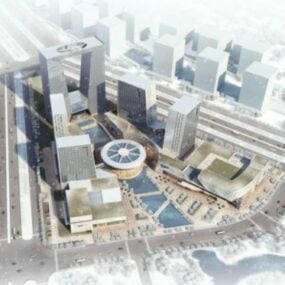 Modelo 3d de design urbano de edifícios urbanos
