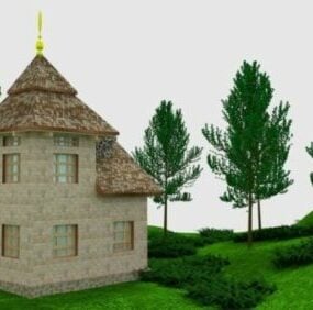 مدل سه بعدی خانه کلبه کم پلی