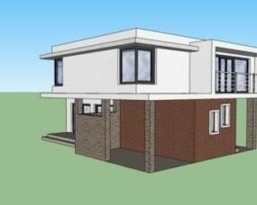 Lowpoly House Modern Design 3d model