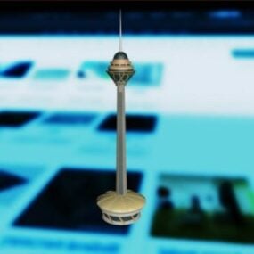 Modello 3d della Torre Milad dell'Iran