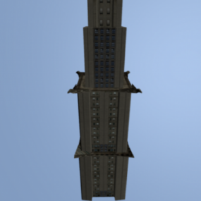 نموذج البرج القديم المدمر ثلاثي الأبعاد