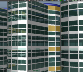 High-rise Apartment Glass Building 3d model