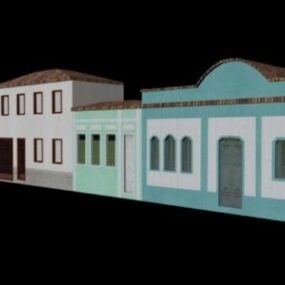 Einfaches Stadthaus-3D-Modell