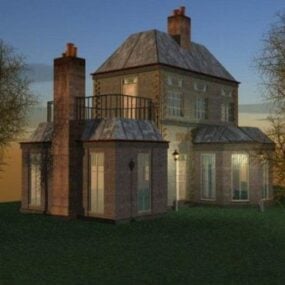 نموذج تصميم منزل فيلا مميز ثلاثي الأبعاد
