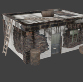 Zerstörtes Haus für Gaming 3D-Modell