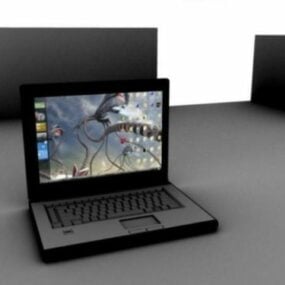 Modelo 3D de laptop preto estilo antigo