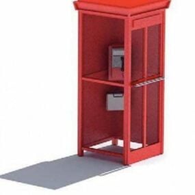 דגם תלת מימד של תא טלפון Red Box