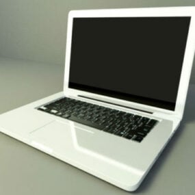 لپ تاپ سفید مدل سه بعدی