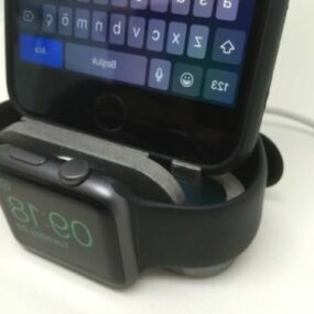 Iphone Apple Watch Holder Printable 3d model