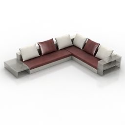 L Sofa Living Room 3d model