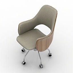 Office Armchair Metal Legs 3d model