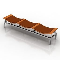 Public Metal Bench Furniture 3d model