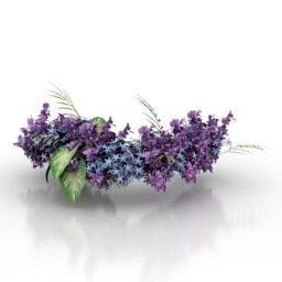 Violet Flowers 3d model