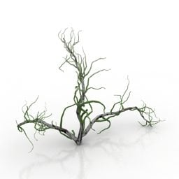 Modello 3d dei cespugli dei rami del giardino