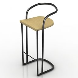 Metal Legs Bar Chair 3d model