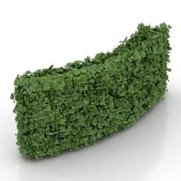 Curved Hedge Bush 3d model