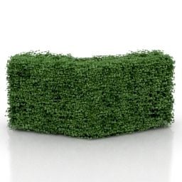 Modello 3d della siepe ad angolo del giardino