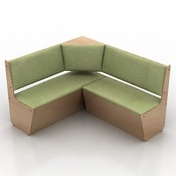 Modelo 3d de sofá de canto para sala de karaokê
