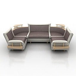 3d модель U-образної диванної меблі