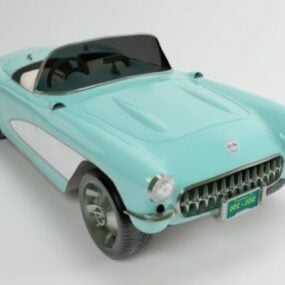 Mô hình 3d xe Chevrolet Corvette màu xanh