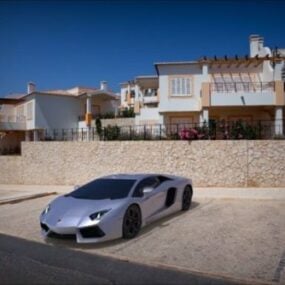Coche realista Lamborghini Aventador modelo 3d