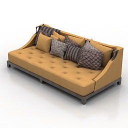 Model 3d Sofa Kurang Lengan Klasik