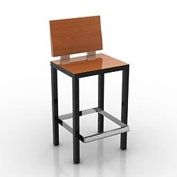 Wood Bar Chair Decor 3d model