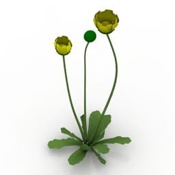 Lowpoly نموذج حديقة الزهور ثلاثي الأبعاد