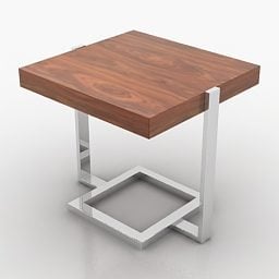Square Wood Table 3d model