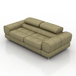 Leather Loveseat Sofa 3d model
