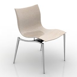 Простий офісний пластиковий стілець 3d модель